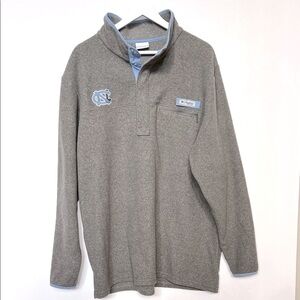 Columbia Harborside UNC Carolina TarHeels Grey blue fleece pullover Men XL SOOL